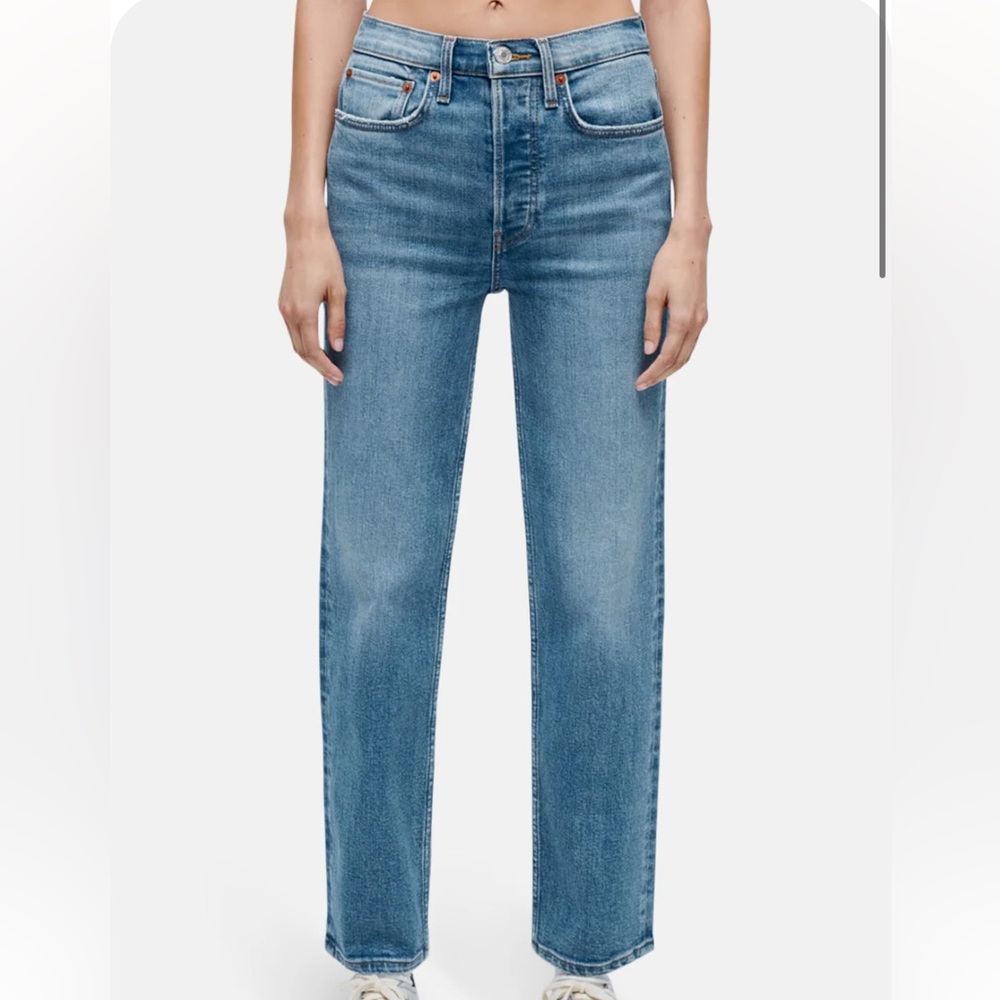 Re/Done 70’s STOVE PIPE JEAN CLASSIC FADED BLUE Size 31